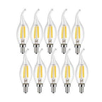 LED Filament Bulb E14 4W/6W AC220V Glass Shell 360 Degree C35 Edison Retro Candle Light Warm/Cold White  LED Candelabra Bulb 25W Equivalent 250 Lumens, 3000K Soft White 2W Filament Dimmable LED Chandelier Light Bulbs Stevvex