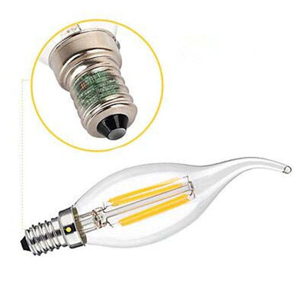 LED Filament Bulb E14 4W/6W AC220V Glass Shell 360 Degree C35 Edison Retro Candle Light Warm/Cold White  LED Candelabra Bulb 25W Equivalent 250 Lumens, 3000K Soft White 2W Filament Dimmable LED Chandelier Light Bulbs Stevvex