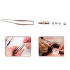 LED Flashlight Stainless Steel Tweezers Ear Pick Clean Colorful Tweezers Tool Hair Removal Care Stevvex