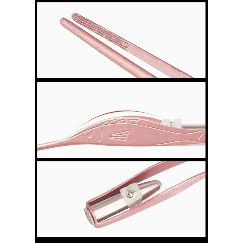 LED Flashlight Stainless Steel Tweezers Ear Pick Clean Colorful Tweezers Tool Hair Removal Care Stevvex