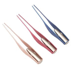 LED Flashlight Stainless Steel Tweezers Ear Pick Clean Colorful Tweezers Tool Hair Removal Care Stevvex