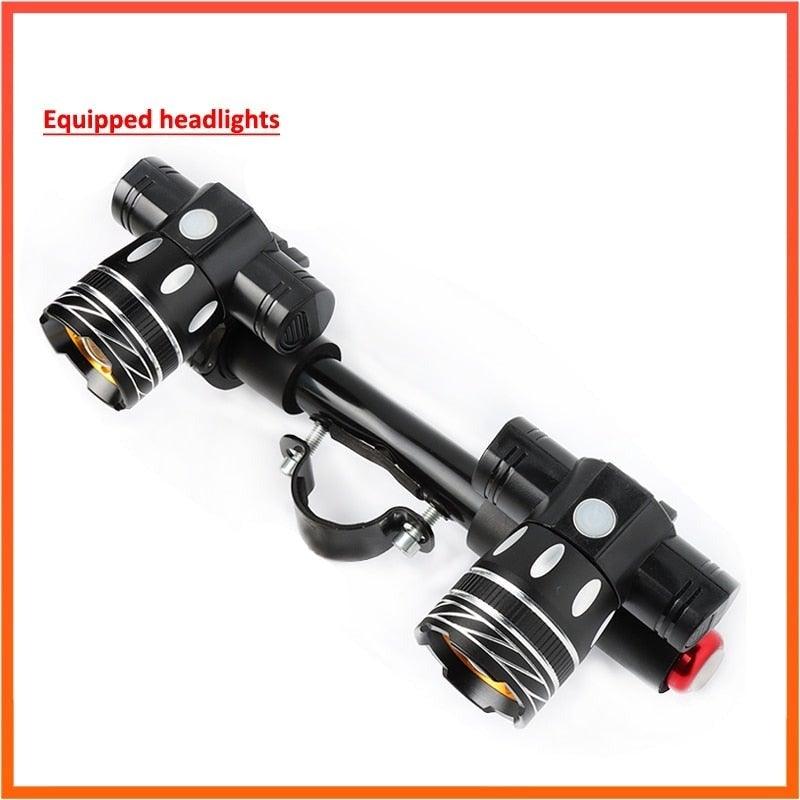 LED Headlight For Bike Electric Scooter USB Rechargeable LED Light Front Lamp High Lumens Brightness Bicycle Light Front With Strong Battery Portable Waterproof Flashlight For Night Cycling Stevvex