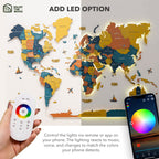 3D LED / LUMINOUS Wooden World Map 3.0 Indie - SJB-DIAMOND ELITES