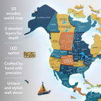 3D LED / LUMINOUS Wooden World Map 3.0 Indie - SJB-DIAMOND ELITES
