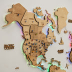 3D LED Wooden World Map 2.0 Gold - SJB-DIAMOND ELITES