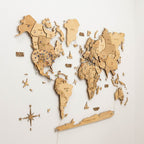 3D LED Wooden World Map 2.0 Gold - SJB-DIAMOND ELITES
