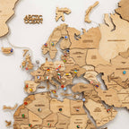 3D LED Wooden World Map 2.0 Gold - SJB-DIAMOND ELITES