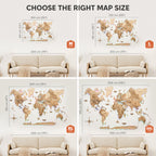 3D LED Wooden World Map 2.0 Gold - SJB-DIAMOND ELITES