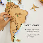 3D LED Wooden World Map 2.0 Gold - SJB-DIAMOND ELITES
