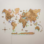 3D LED Wooden World Map 2.0 Gold - SJB-DIAMOND ELITES