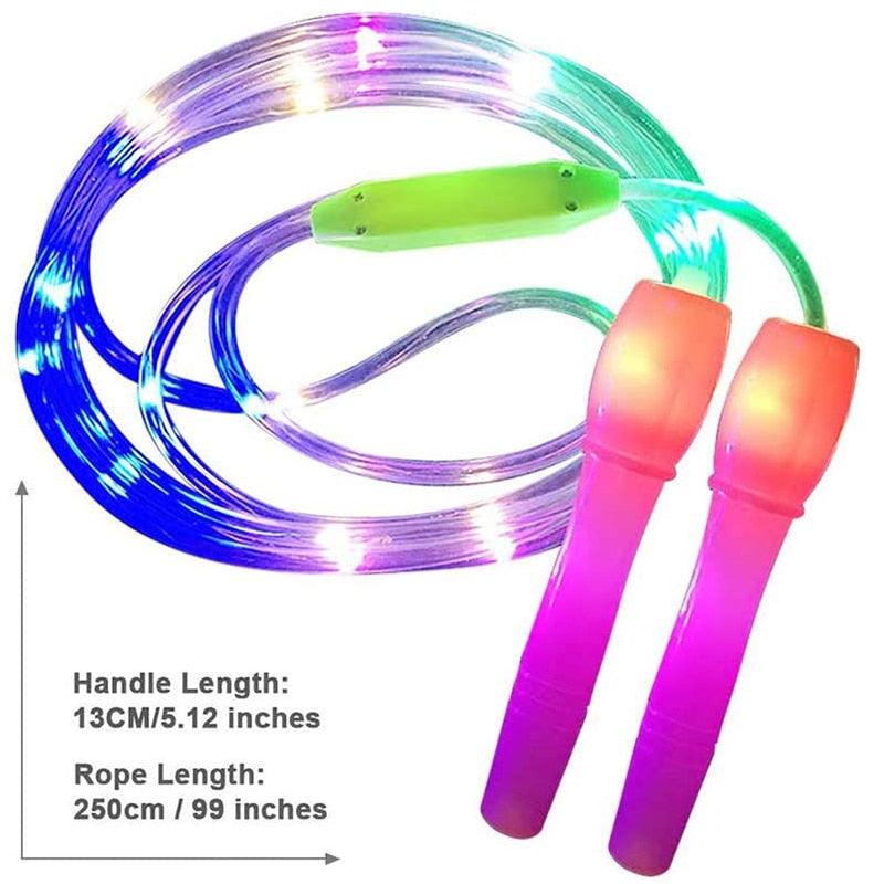 LED Luminous Jump Ropes Skipping Rope Cable For Kids Adjustable Plastic Jump Rope Skipping Rope Outdoor Jump Ropes For Night Exercise Fitness Training Sports Stevvex