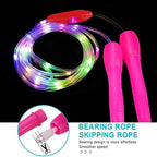 LED Luminous Jump Ropes Skipping Rope Cable For Kids Adjustable Plastic Jump Rope Skipping Rope Outdoor Jump Ropes For Night Exercise Fitness Training Sports Stevvex