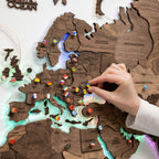 3D LED Wooden World Map 2.0 Dark Walnut - SJB-DIAMOND ELITES