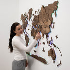 3D LED Wooden World Map 2.0 Dark Walnut - SJB-DIAMOND ELITES