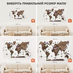 3D LED Wooden World Map 2.0 Dark Walnut - SJB-DIAMOND ELITES