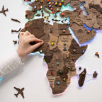 3D LED Wooden World Map 2.0 Dark Walnut - SJB-DIAMOND ELITES