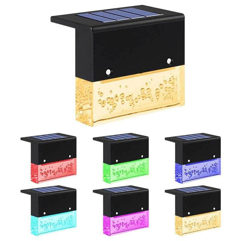 LED Solar Fence Light Outdoor Courtyard Home Garden Decoration Light RGB Waterproof Plywood Lights Decorative Table Lamp Cute Study Lamps for Bedroom Décor Stevvex