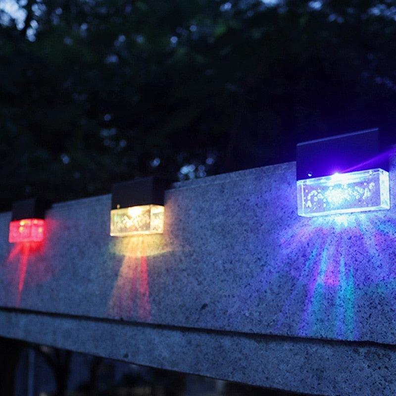 LED Solar Fence Light Outdoor Courtyard Home Garden Decoration Light RGB Waterproof Plywood Lights Decorative Table Lamp Cute Study Lamps for Bedroom Décor Stevvex