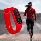 LED Sports Watches Women Silicone Electronic Digital Watch Student Wrist Bracelet LED Digital Silicone Strap Creative Hand Ring Electronic Watch Suitable For Women Men Student Kids