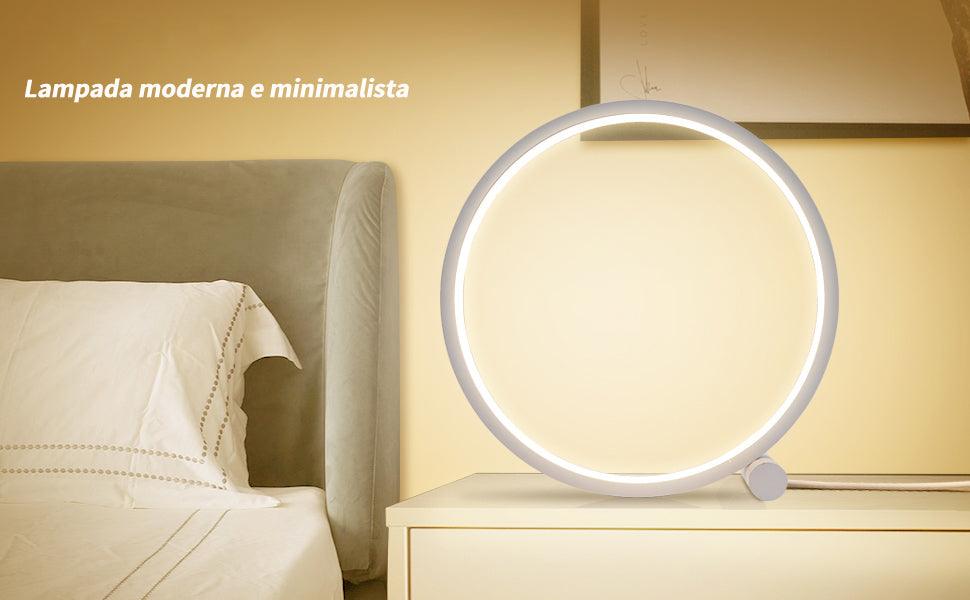 LED Table Lamp Bedroom Bedside Lamp Round Acrylic Living Room Lamp Reading Lamp Black/white Touch Control Dimmable Night Light Decorative Table Lamp Cute Study Lamps for Bedroom Décor Stevvex