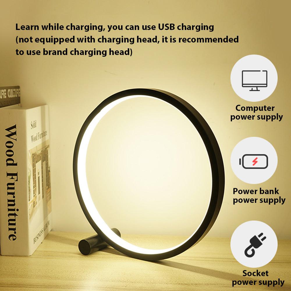 LED Table Lamp Bedroom Bedside Lamp Round Acrylic Living Room Lamp Reading Lamp Black/white Touch Control Dimmable Night Light Decorative Table Lamp Cute Study Lamps for Bedroom Décor Stevvex