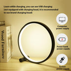 LED Table Lamp Bedroom Bedside Lamp Round Acrylic Living Room Lamp Reading Lamp Black/white Touch Control Dimmable Night Light Decorative Table Lamp Cute Study Lamps for Bedroom Décor Stevvex