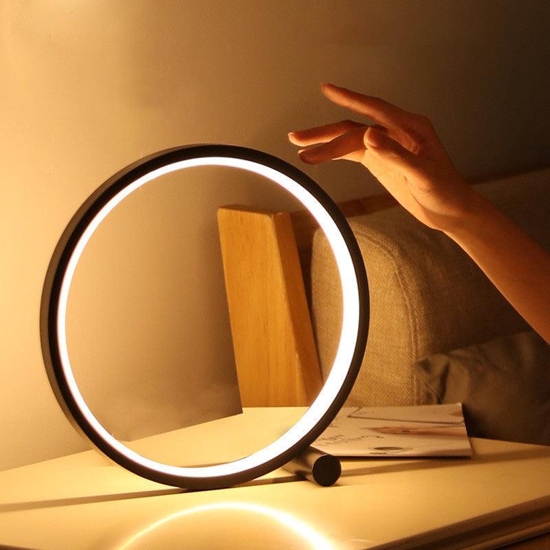 LED Table Lamp Bedroom Bedside Lamp Round Acrylic Living Room Lamp Reading Lamp Black/white Touch Control Dimmable Night Light Decorative Table Lamp Cute Study Lamps for Bedroom Décor Stevvex