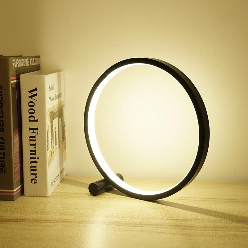 LED Table Lamp Bedroom Bedside Lamp Round Acrylic Living Room Lamp Reading Lamp Black/white Touch Control Dimmable Night Light Decorative Table Lamp Cute Study Lamps for Bedroom Décor Stevvex