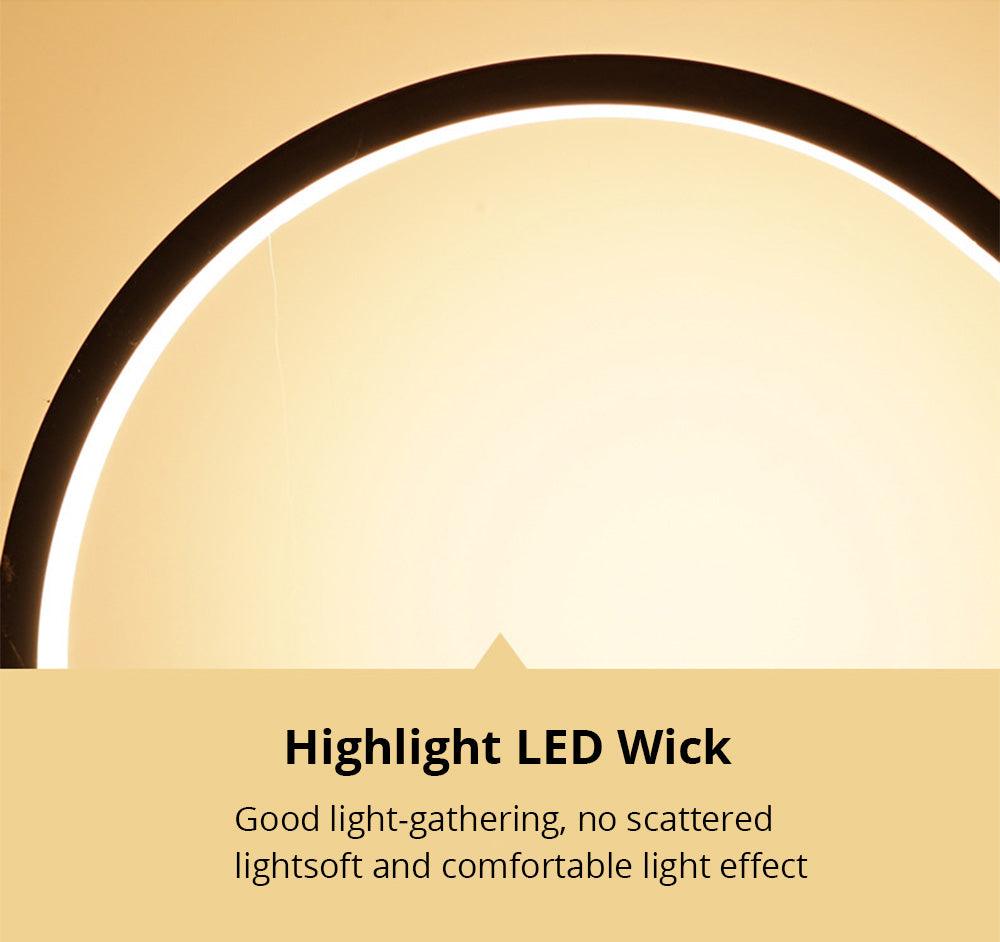 LED Table Lamp Bedroom Bedside Lamp Round Acrylic Living Room Lamp Reading Lamp Black/white Touch Control Dimmable Night Light Decorative Table Lamp Cute Study Lamps for Bedroom Décor Stevvex