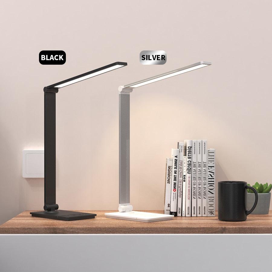 LED Table Lamp Desk Lamp Step less Dimmable Reading Office Foldable Rotatable Touch Switch DC 5V USB Night Light Desk Lamps Decorative Table Lamp Cute Study Lamps for Bedroom Décor Stevvex