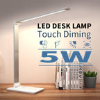 LED Table Lamp Desk Lamp Step less Dimmable Reading Office Foldable Rotatable Touch Switch DC 5V USB Night Light Desk Lamps Decorative Table Lamp Cute Study Lamps for Bedroom Décor Stevvex