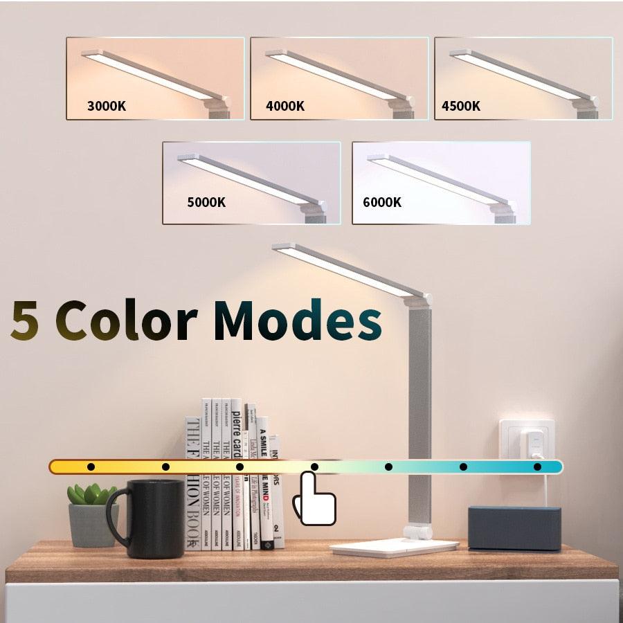LED Table Lamp Desk Lamp Step less Dimmable Reading Office Foldable Rotatable Touch Switch DC 5V USB Night Light Desk Lamps Decorative Table Lamp Cute Study Lamps for Bedroom Décor Stevvex