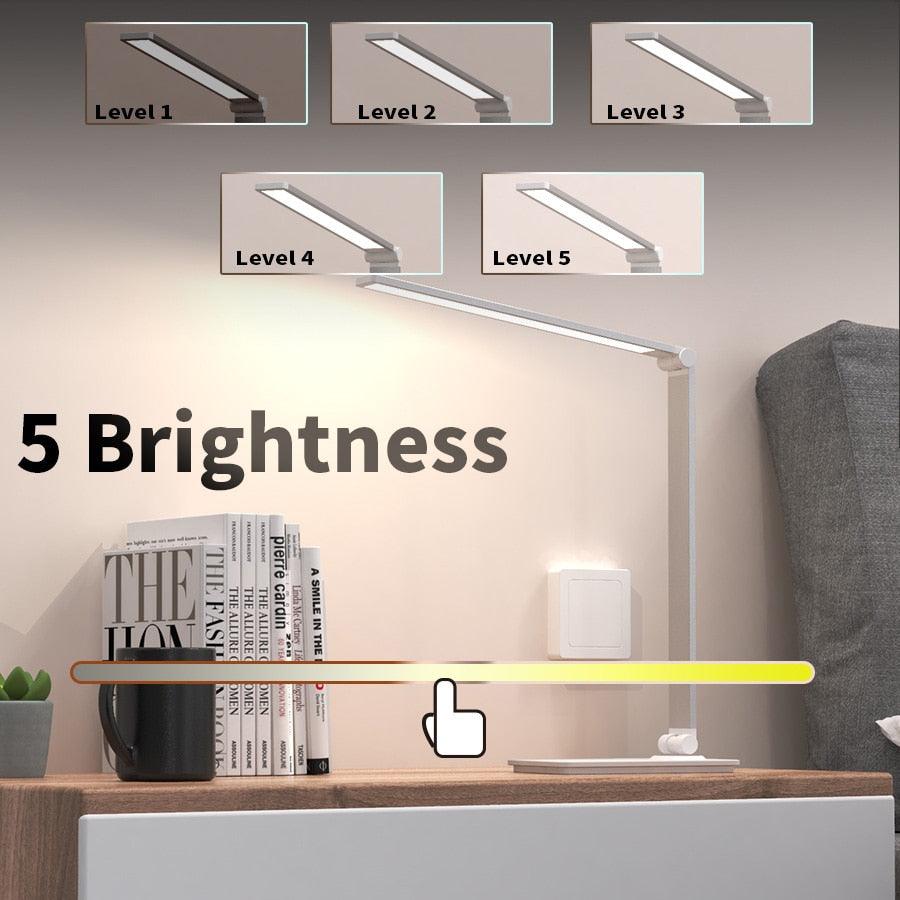 LED Table Lamp Desk Lamp Step less Dimmable Reading Office Foldable Rotatable Touch Switch DC 5V USB Night Light Desk Lamps Decorative Table Lamp Cute Study Lamps for Bedroom Décor Stevvex
