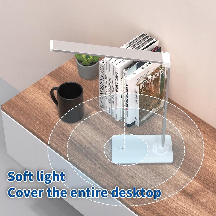 LED Table Lamp Desk Lamp Step less Dimmable Reading Office Foldable Rotatable Touch Switch DC 5V USB Night Light Desk Lamps Decorative Table Lamp Cute Study Lamps for Bedroom Décor Stevvex