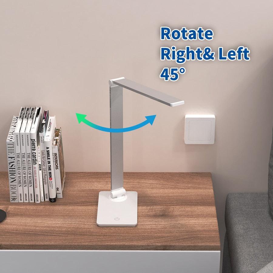 LED Table Lamp Desk Lamp Step less Dimmable Reading Office Foldable Rotatable Touch Switch DC 5V USB Night Light Desk Lamps Decorative Table Lamp Cute Study Lamps for Bedroom Décor Stevvex