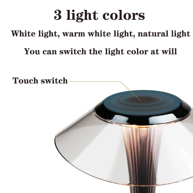 LED Table Lamp USB Charging Dimmable Protection Eyes Smart Touch Switch Bedside Lamps Transparent Crystal Creative Table Light Decorative Table Lamp Cute Study Lamps for Bedroom Décor Stevvex