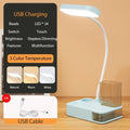 LED Table Lamp With Pen Storage Eye Protection Stepless Dimming Desk Lamp Study Children Smart LED Bedside Lamp Light Decorative Table Lamp Cute Study Lamps for Bedroom Décor Stevvex