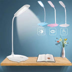 LED Three-Speed Touch Dimming Reading Lamp USB Charging Plug-in White Warm Eye Protection Student Table Light Study Night Light Decorative Table Lamp Cute Study Lamps for Bedroom Décor Stevvex