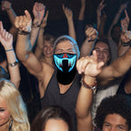 LED Warm Headgear ED Face Mask Party Masks Light Up Dance Halloween Cosplay Easter Rave Mask Luminous Costume Washable Foldable  Luminous Cool Party Mask Activated Light Up Mask Led Music Party Mask Led Music Mask for Festival Party Stevvex