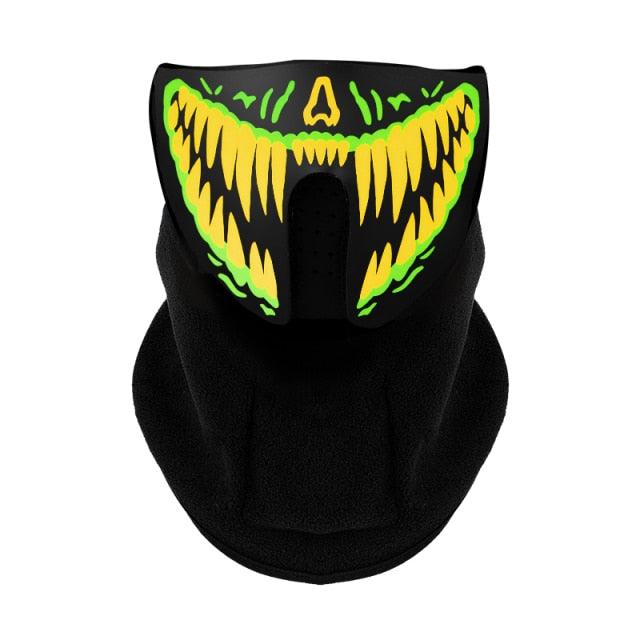 LED Warm Headgear ED Face Mask Party Masks Light Up Dance Halloween Cosplay Easter Rave Mask Luminous Costume Washable Foldable  Luminous Cool Party Mask Activated Light Up Mask Led Music Party Mask Led Music Mask for Festival Party Stevvex