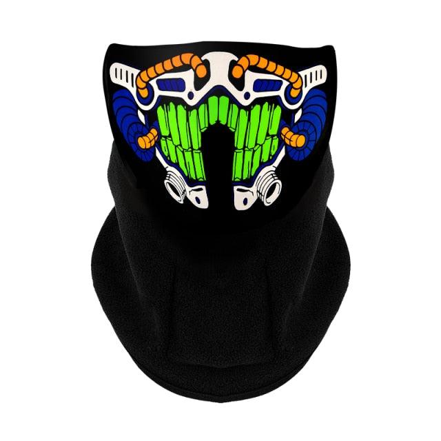 LED Warm Headgear ED Face Mask Party Masks Light Up Dance Halloween Cosplay Easter Rave Mask Luminous Costume Washable Foldable  Luminous Cool Party Mask Activated Light Up Mask Led Music Party Mask Led Music Mask for Festival Party Stevvex
