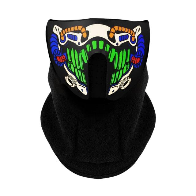 LED Warm Headgear ED Face Mask Party Masks Light Up Dance Halloween Cosplay Easter Rave Mask Luminous Costume Washable Foldable  Luminous Cool Party Mask Activated Light Up Mask Led Music Party Mask Led Music Mask for Festival Party Stevvex