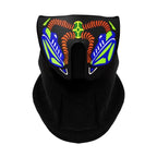 LED Warm Headgear ED Face Mask Party Masks Light Up Dance Halloween Cosplay Easter Rave Mask Luminous Costume Washable Foldable  Luminous Cool Party Mask Activated Light Up Mask Led Music Party Mask Led Music Mask for Festival Party Stevvex