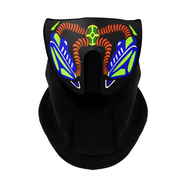 LED Warm Headgear ED Face Mask Party Masks Light Up Dance Halloween Cosplay Easter Rave Mask Luminous Costume Washable Foldable  Luminous Cool Party Mask Activated Light Up Mask Led Music Party Mask Led Music Mask for Festival Party Stevvex