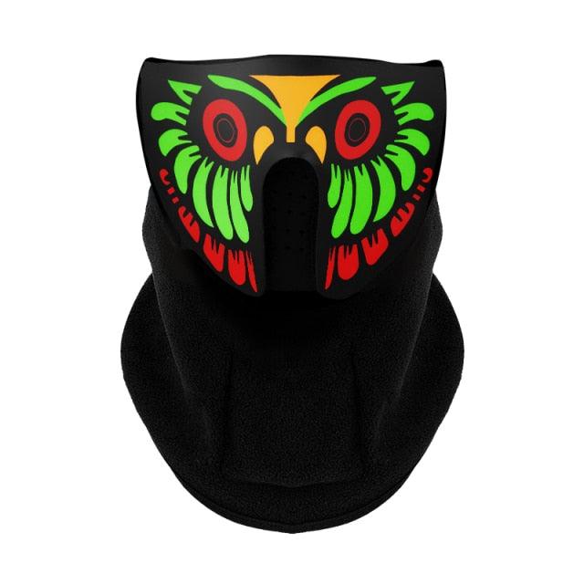 LED Warm Headgear ED Face Mask Party Masks Light Up Dance Halloween Cosplay Easter Rave Mask Luminous Costume Washable Foldable  Luminous Cool Party Mask Activated Light Up Mask Led Music Party Mask Led Music Mask for Festival Party Stevvex