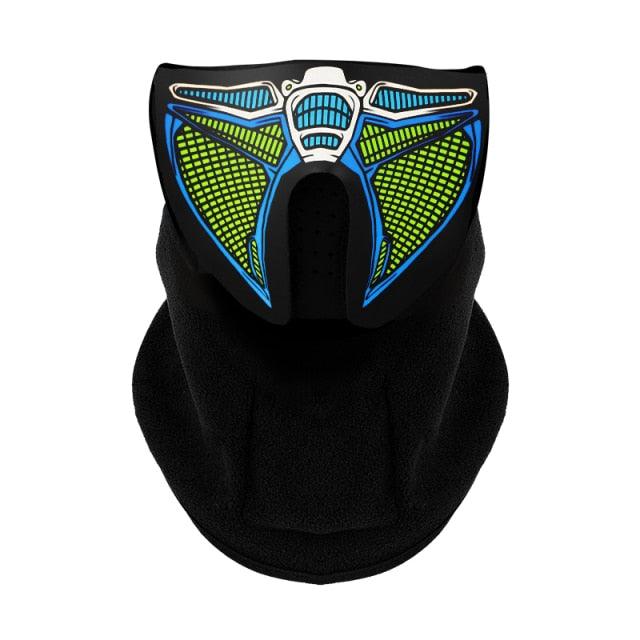 LED Warm Headgear ED Face Mask Party Masks Light Up Dance Halloween Cosplay Easter Rave Mask Luminous Costume Washable Foldable  Luminous Cool Party Mask Activated Light Up Mask Led Music Party Mask Led Music Mask for Festival Party Stevvex