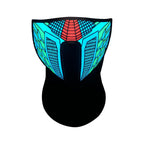 LED Warm Headgear ED Face Mask Party Masks Light Up Dance Halloween Cosplay Easter Rave Mask Luminous Costume Washable Foldable  Luminous Cool Party Mask Activated Light Up Mask Led Music Party Mask Led Music Mask for Festival Party Stevvex
