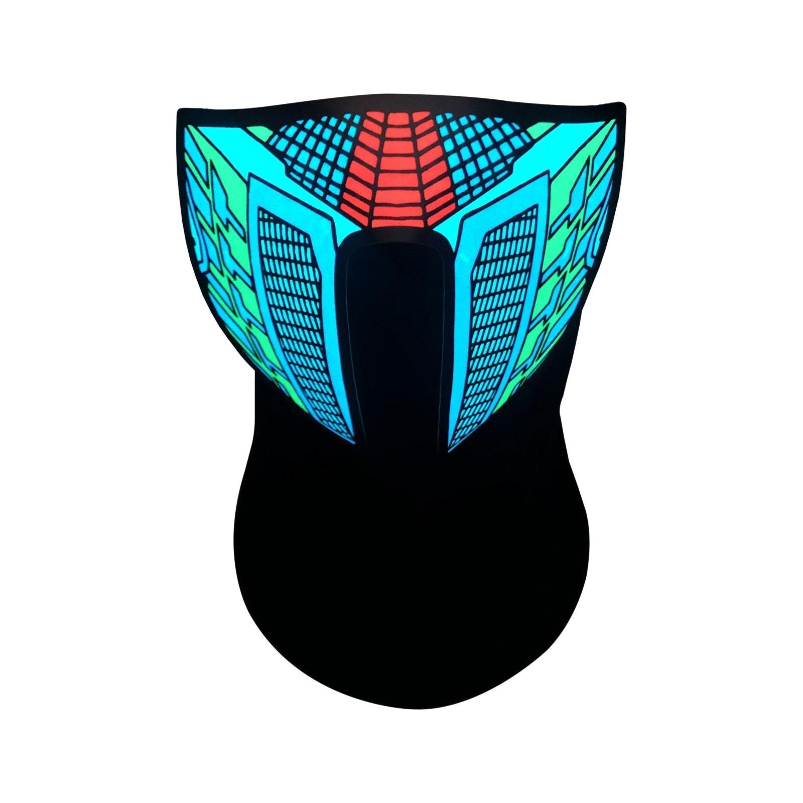 LED Warm Headgear ED Face Mask Party Masks Light Up Dance Halloween Cosplay Easter Rave Mask Luminous Costume Washable Foldable  Luminous Cool Party Mask Activated Light Up Mask Led Music Party Mask Led Music Mask for Festival Party Stevvex