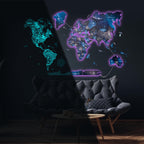 3D LED / LUMINOUS Wooden World Map 3.0 Space - SJB-DIAMOND ELITES