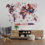 3D LED / LUMINOUS Wooden World Map 3.0 Duna - SJB-DIAMOND ELITES